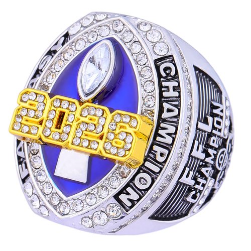 noblehead 2026 Fantasy Football Championship Ring Heavy FFL Champion Trophy Ring Award Trophy for Fantasy Football League Winner (Size 8)