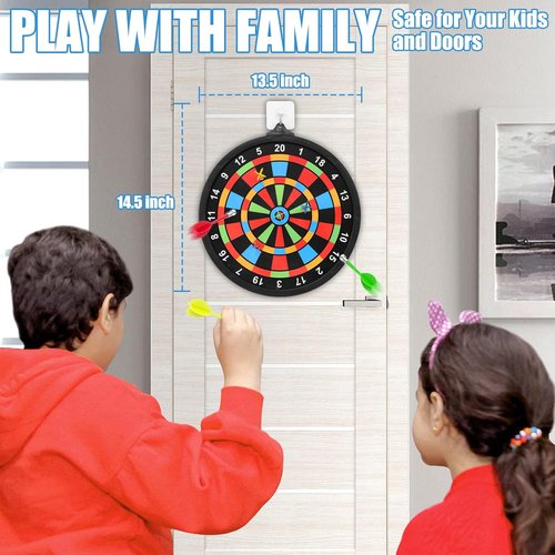 Magnetic Dart Board by [Brand Name] - Safe Indoor/Outdoor Game with 12 Darts | Perfect Gift for Kids Ages 8-14