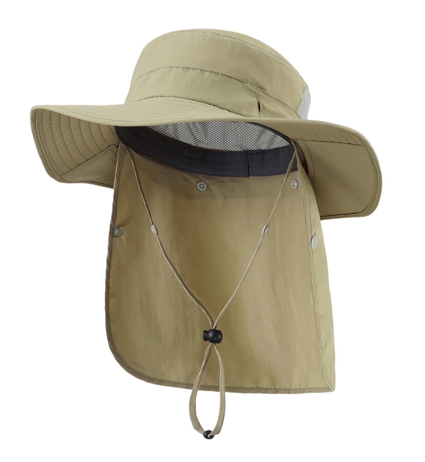Home Prefer UPF 50+ Sun Hats for Men Women Wide Brim Fishing Hat with Neck Flap Summer Safari UV Protection Bucket Hat Light Vert Khaki