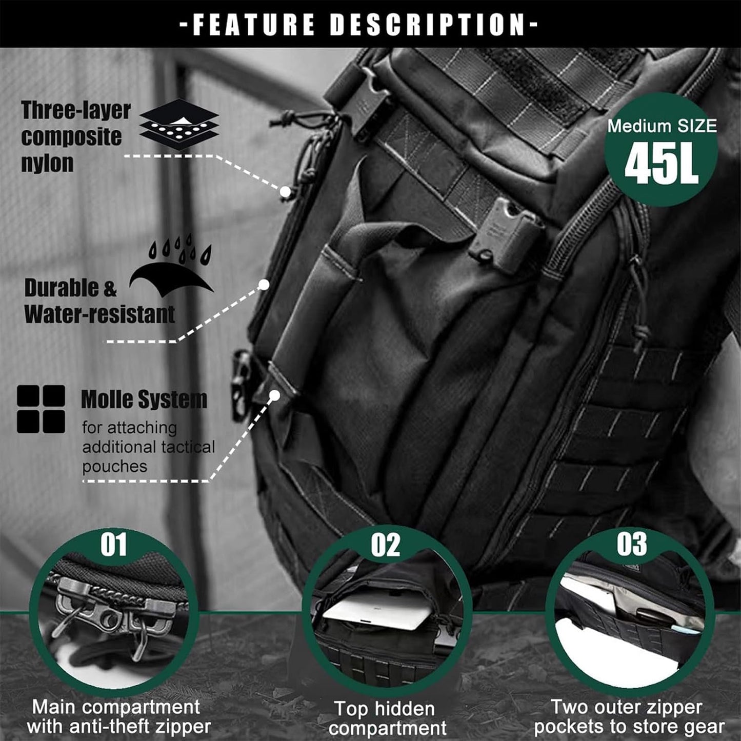Miramrax Gym Bag | Waterproof Duffle Backpack for Men & Women - Ideal for Travel, Sports & Workouts