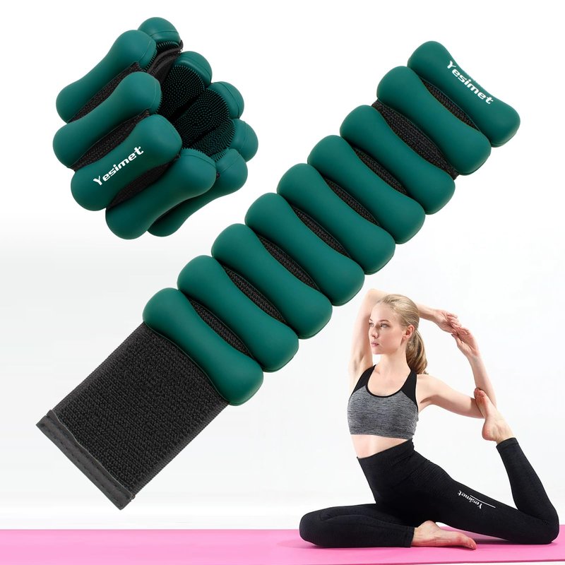 Wrist and Ankle Weights for Women Men, Adjustable Ankle & Wrist Weights Set of 2 (1Lb Each), Wearable Arm & Leg Weighted Bracelets for Home Yoga, Walking, Running, Dance, Gym, Pilates, Aerobics