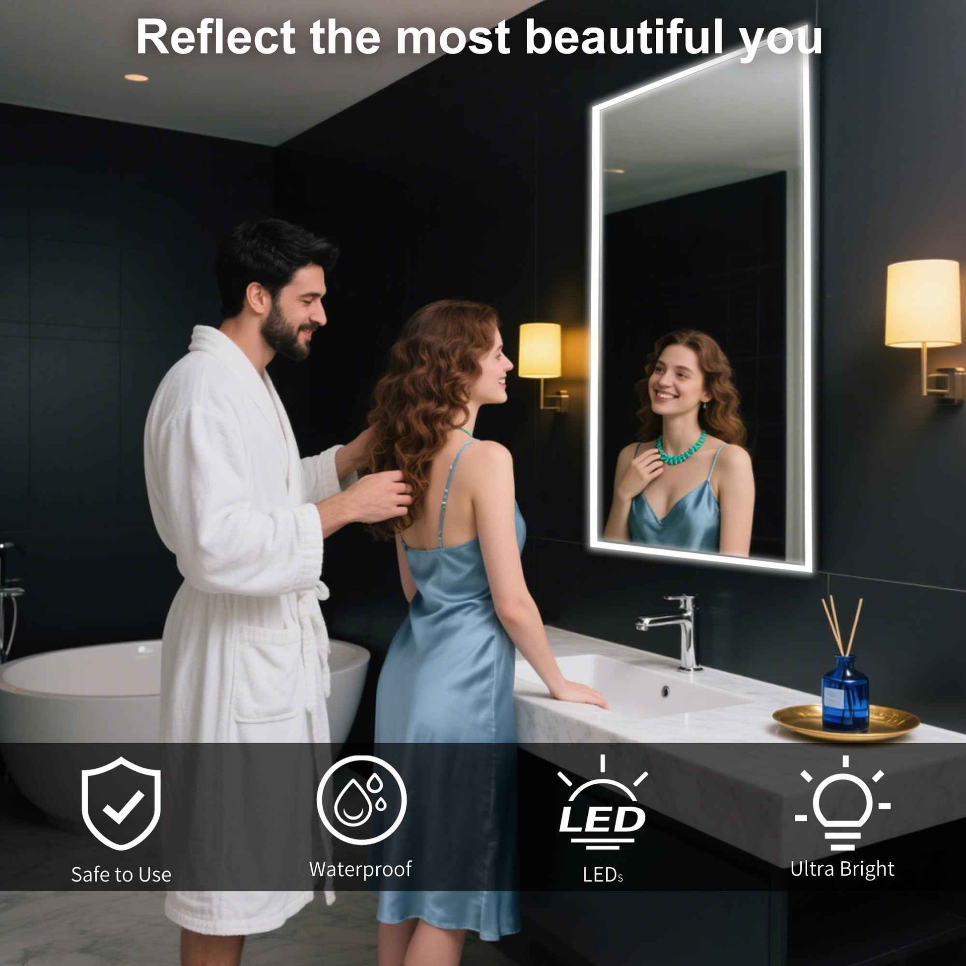 XINGZHI Vanity Mirror Lights, 9.8FT White LED Light Strip with Button Control & Dimming, USB Powered Makeup Lighting for Vanity Table, Bathroom & Bedroom Mirror Lights Stick on(Mirror Not Included)