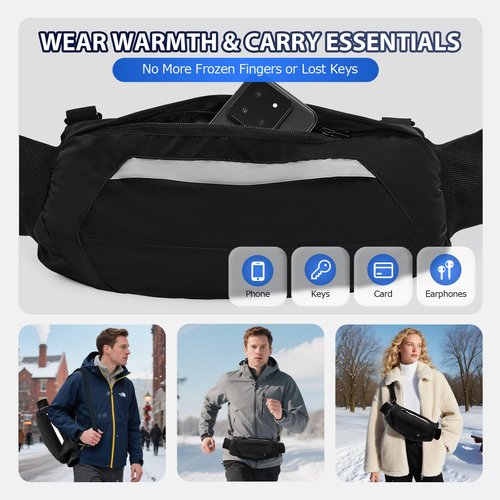 Heated Hand Warmer Rechargeable with 10000mah Battery, Electric Hand Warmer Pouch with 3 Settings, Heated Gloves for Men Women, Electric Hand Muff Pocket for Football, Hunting, Golf, Fishing
