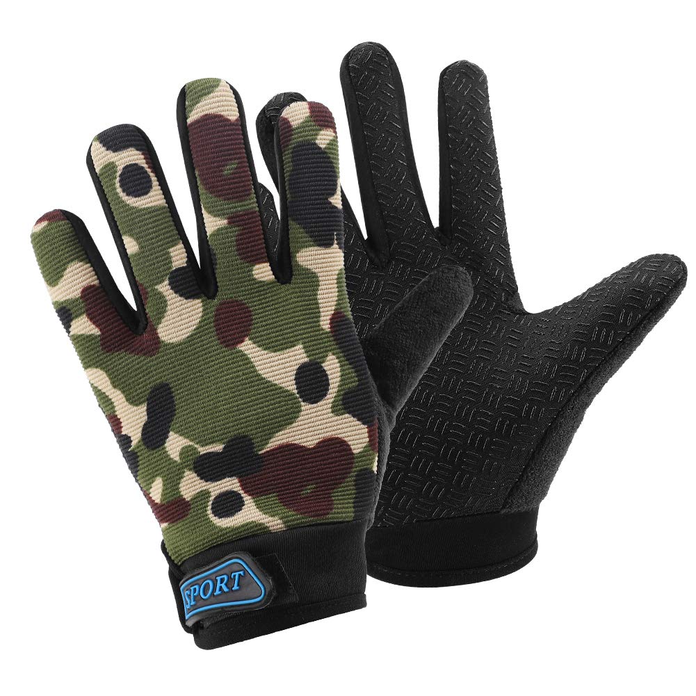 Accmor Kids Cycling Gloves, 4-10 Years Boys Girls Sport Gloves, Breathable Non-Slip Full Finger for Child Climbing Riding Biking Outdoor Sports