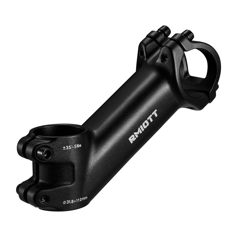 Rmiott 31.8 Bike Stem 70mm Length 35 Degree Bike Handlebar Riser for Mountain Road Bike - Aluminum Black