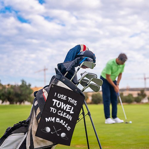 Golf Accessories Towel Gifts for Men -Funny Towel Cleaning Cloth with Clip for Bags Golf Balls & Clubs, Gifts for Him Golfer Husband Boyfriend Christmas Birthday Valentines Day Fathers Day Retirement