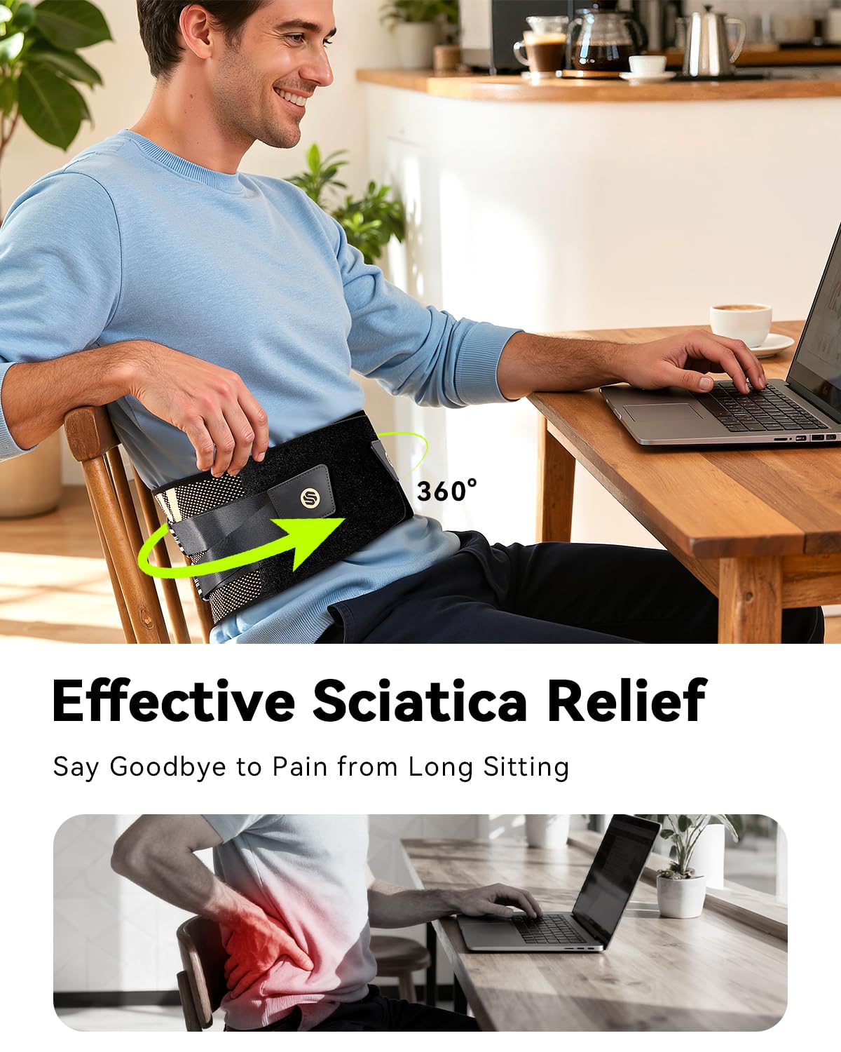 Ultra Breathable Back Brace for Lower Back Pain Relief,[Medical Grade & Copper Infused] Lumbar Support Belt with Bionic Support System, Adjustable Back Support Brace for Sciatica,Herniated Disc,Men&Women(Large)