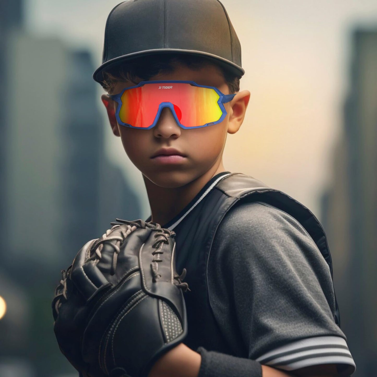 X-TIGER Kids Sunglasses Polarized Youth Baseball Sunglasses for 8-14 boys girls UV400 Sports Softball Cycling Glasses