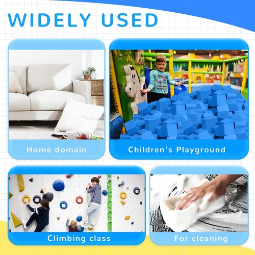 TAYUQEE Foam Pit Blocks - 12 PCS 5" Foam Gym Cubes, Versatile Protective Padding for Trampolines, Gymnastics, Parkour & Action Sports - Dark Blue