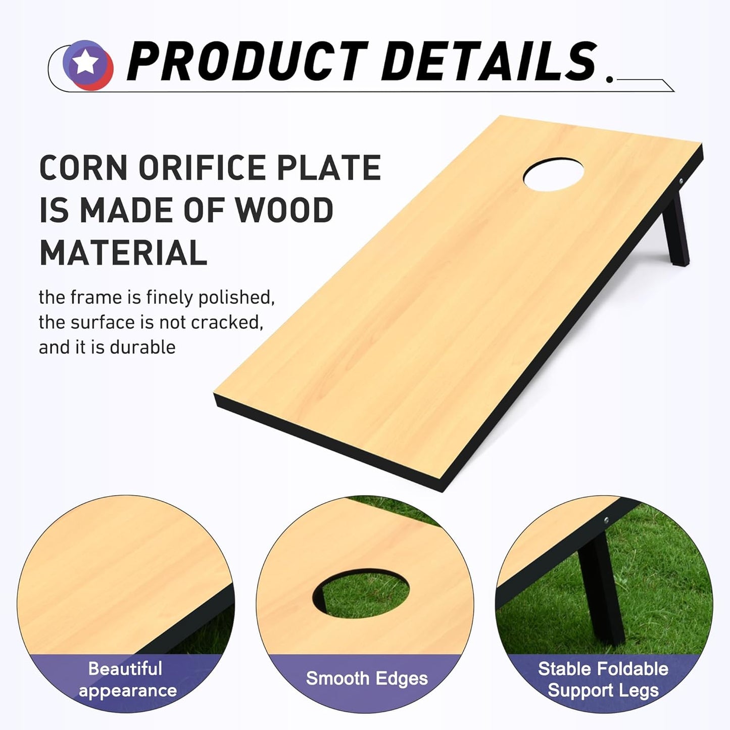 Premium Cornhole Boards Set by [Brand Name] - Regulation 4x2 Ft with 8 All-Weather Bean Bags & Carrying Case