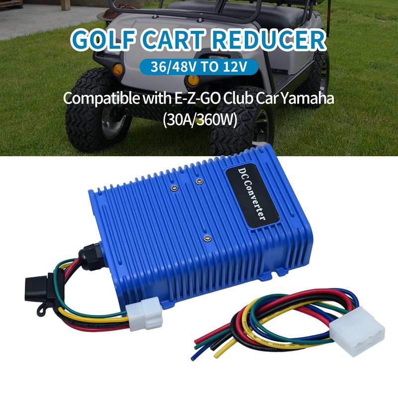 360W 30A Golf Cart Voltage Regulator Converter 48V 36V to 12V Converter Regulator DC Power Reducer Compatible with EZGO Club Car
