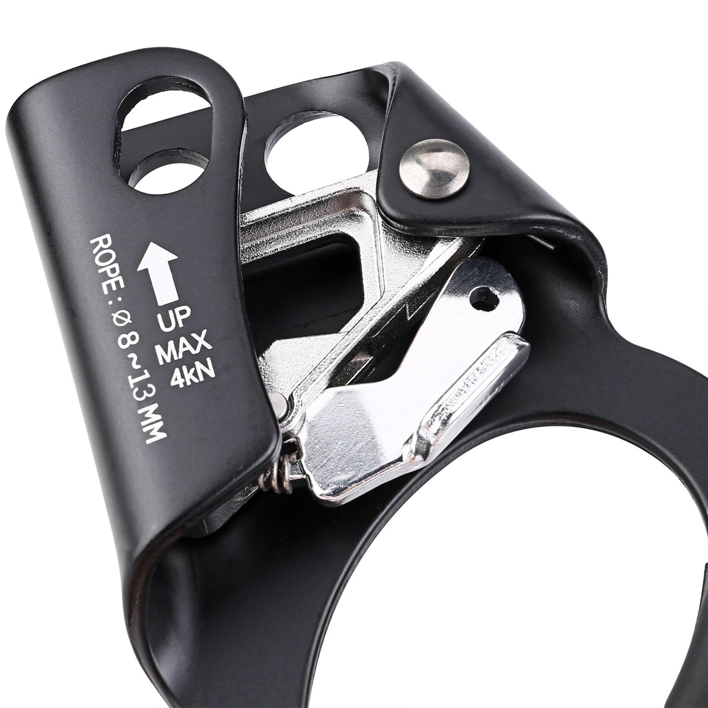 QKURT Mountaineering Climbing Hand Ascender, Right Hand Ascender Rock Climbing Tree Arborist Rappelling Gear Equipment Rope Clamp for 8~13MM Rope | Lightweight Aluminum Alloy Climbing Equipment