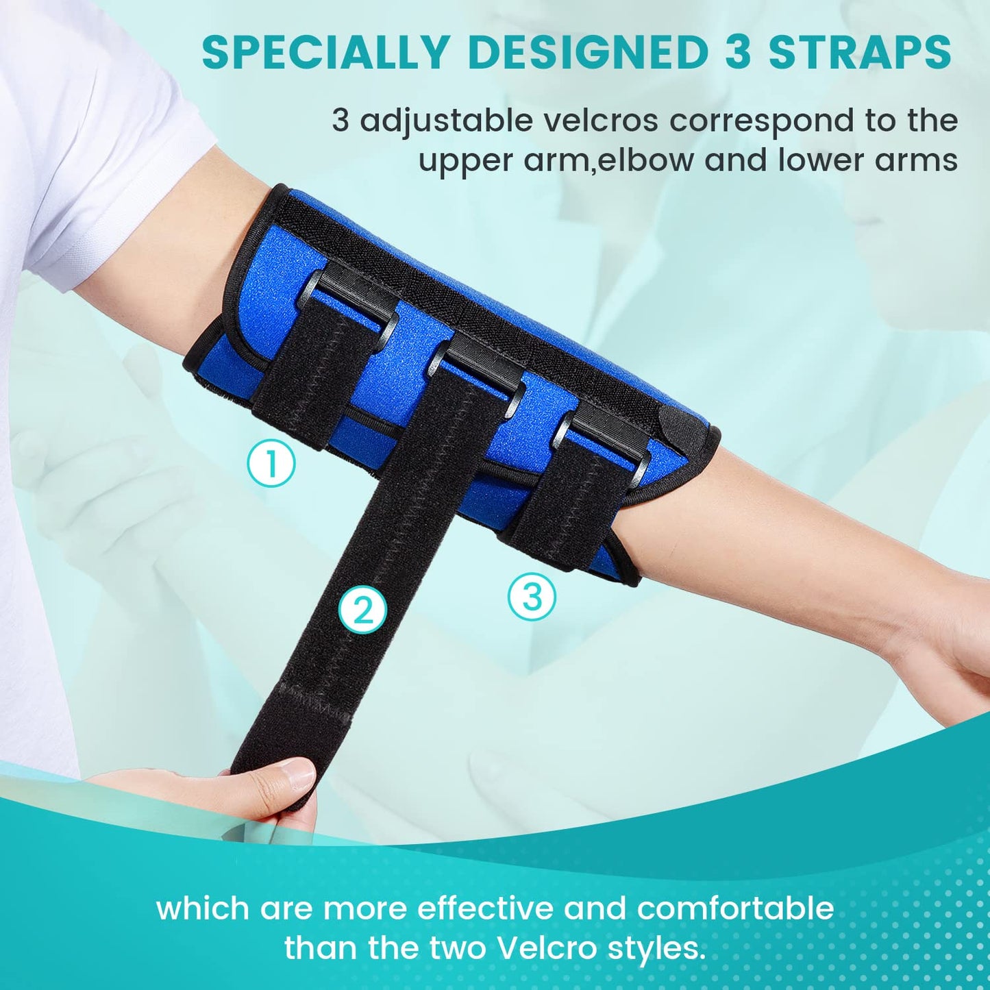 Elbow Brace for Ulnar Nerve Cubital Tunnel Syndrome for Women and Men, Arm Splint Left & Right Elbow Support Immobiliser for Straighten Arms to prevent Elbow Bending While Sleeping - L
