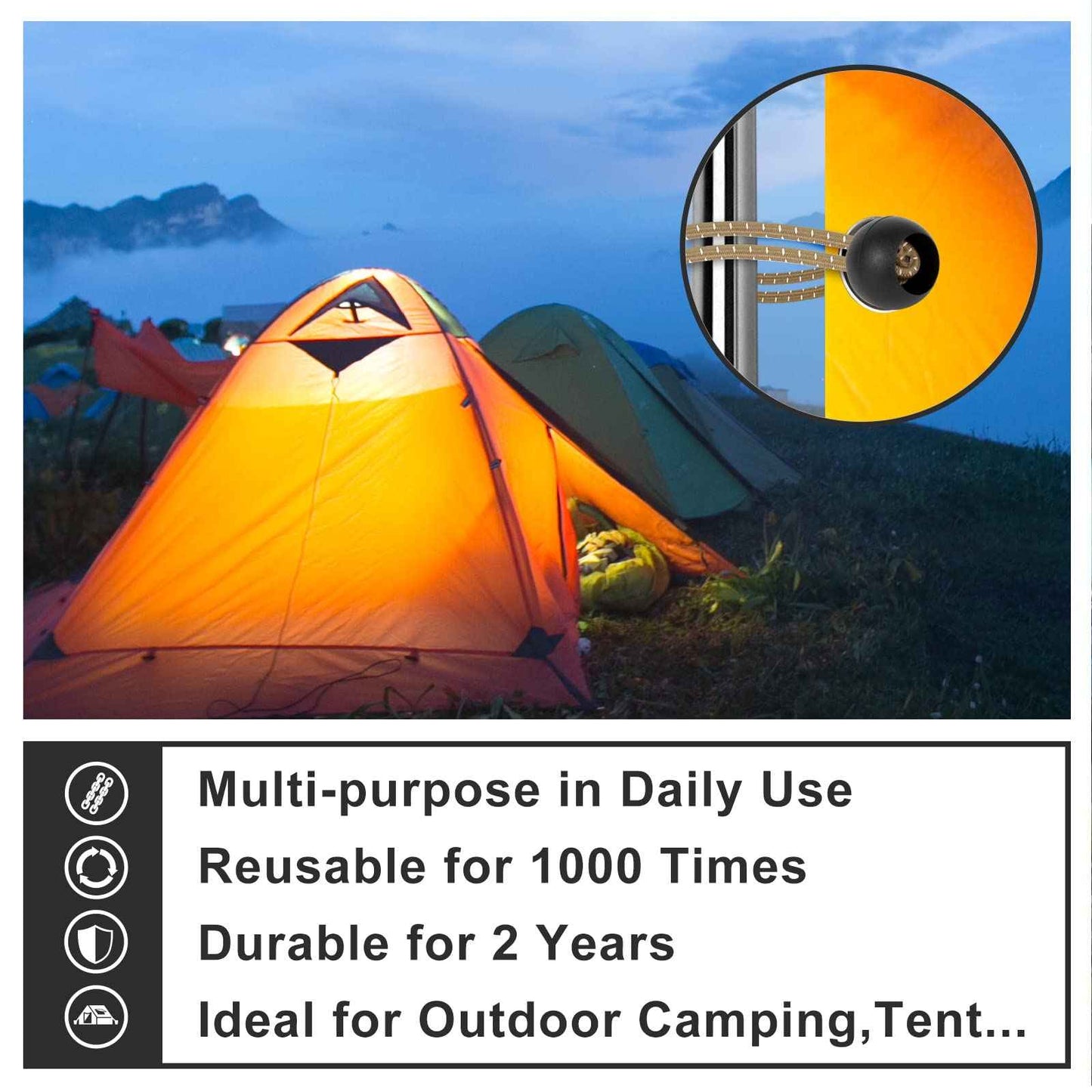 Ball Bungee Cords for Canopy 12 inch,50 pcs Tarp Bungee Tie Ball Cords for Canopy, Camping Tarp, Shelter,Cargo,Tent Poles UV Resistant