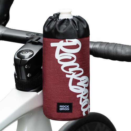 ROCKBROS Bike Water Bottle Holder Handlebar Bike Feedbag with Quick Access, Universal Compatible with Road Bike MTB E-Bike Cruiser Scooter Wheelchair Bottle Cages