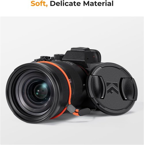 K&F Concept 37mm Lens Cap Cover - 4-in-1 Center Pinch Design with Anti-Loss Leash & Microfiber Cloth