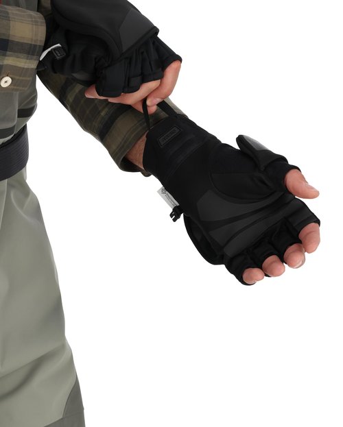 Simms Windstopper Foldover Mitt - Black - Extra Small