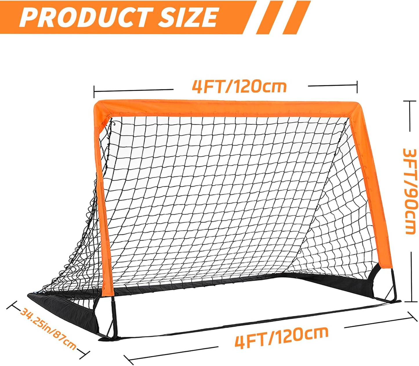 Regine Switzerland 2-Pack Soccer Goals - Pop Up Folding Mini Goals for Indoor/Outdoor Practice | 4’ x 3’ Size