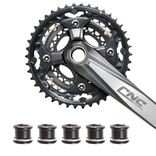 Chooee Double Chainring Bolts,M8 Steel Chain Ring Bolts Set Black
