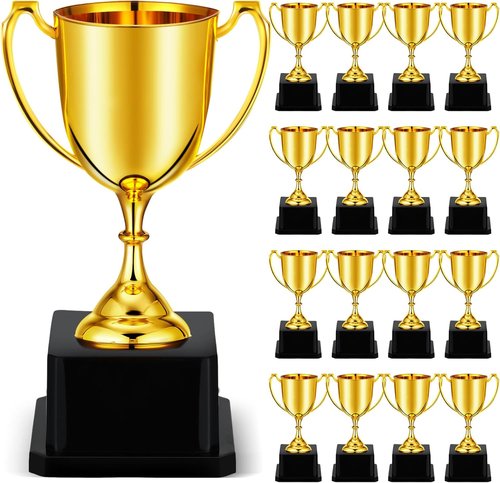 Ecation Gold Trophy Award Set - 18 Pcs 7-Inch Cups for Employee Appreciation & Recognition Gifts