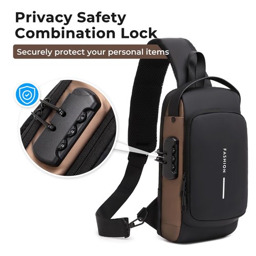 Rcrirth Sling Bag for Men | Anti-theft Crossbody Bag - Crossbody Shoulder Chest Bag for Daily use