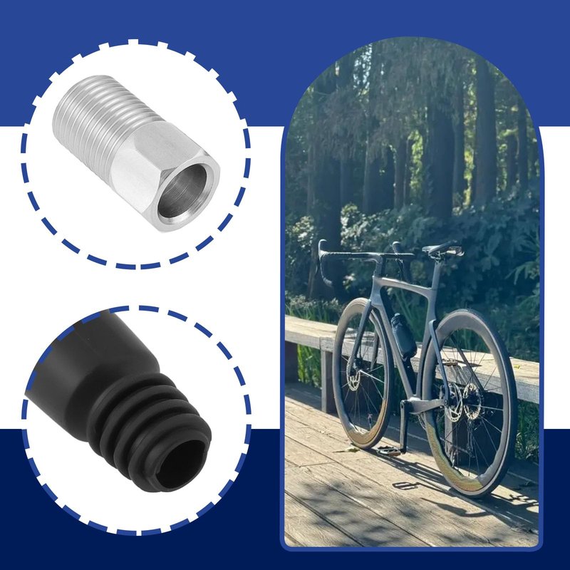 Briny River 8 Set Bicycle Bike Hydraulic Disc Brake Hose Olive Brake Hose Insert Barb Screws Repair Kit Olive Connector Compatible with TEKTRO