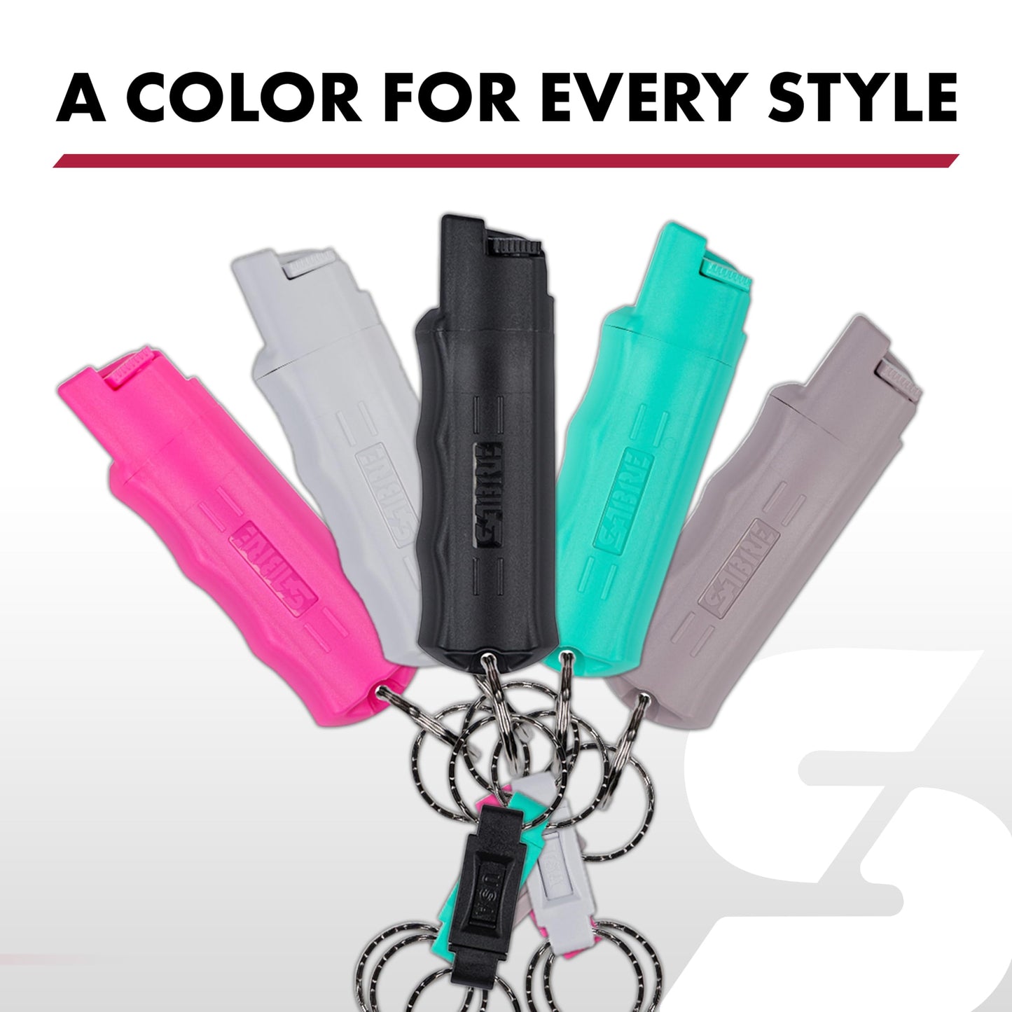 SABRE 3‑in‑1 Defense Pepper Spray with Tear Gas & UV Marking Dye - Twist-Lock Safety, Quick-Release Keychain, Maximum Strength OC for Self Defense, 14-ft Range, 10 Second Spray Time, 0.54 fl oz
