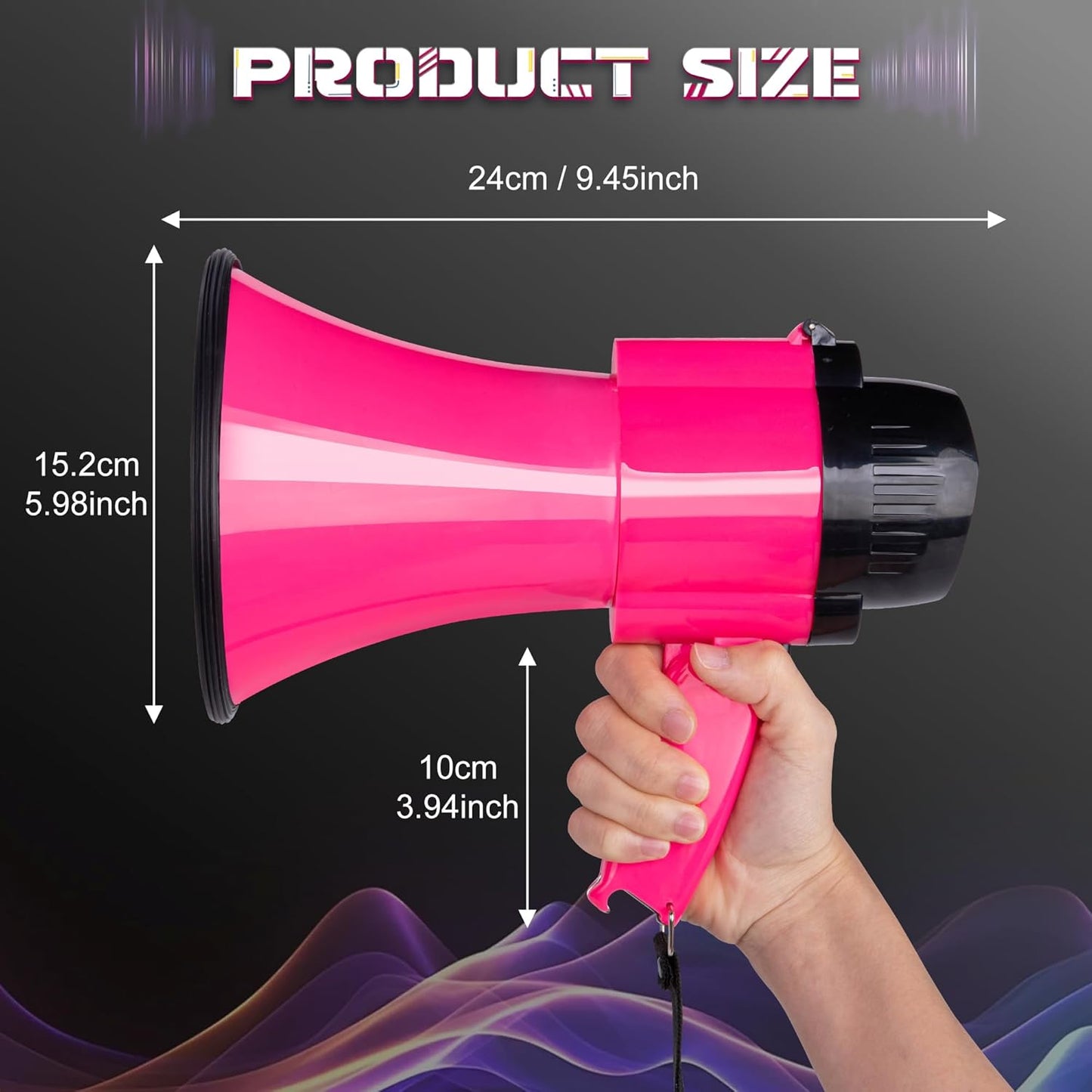 MyMealivos 30W Megaphone - Adjustable Volume Control & Siren - 800 Yards Range for Sports Events