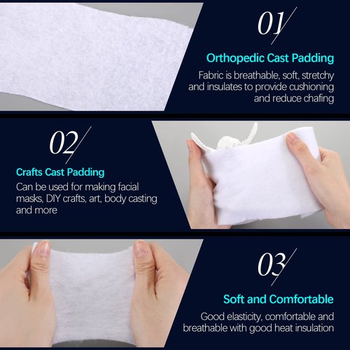 Amyhill 50 Rolls 4" x 8.9ft Gauze Bandage Rolls Cast Padding Gauze Bandage Wrap Plaster Cloth Undercast Padding for Protecting The Skin, Splints, Wound Care, Mask Making, DIY Crafts