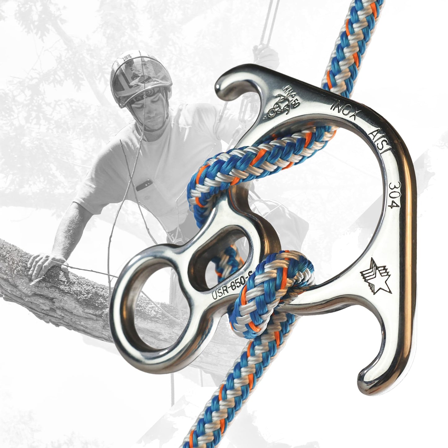 ProClimb Figure 8 Descender | Stainless Steel | Rappelling and Rescue | 50 kN | Bent Ear Design