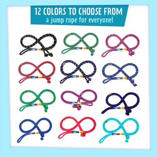 Just Jump It 8' Foot Jump Rope 2 Pack - Active Outdoor Youth Fitness Excersing Equipment - Braided Nylon Gym Accessories - Green Confetti