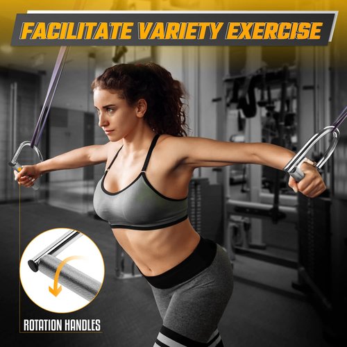 Yes4All 360 Rotation Metal Resistance Bands Handles, Pull Up Handle with Extra-Gripped Knurled Surface, Heavy Duty Industrial Grade Steel Stretch Attachment Handles for Elastic Band Workouts Home Gym