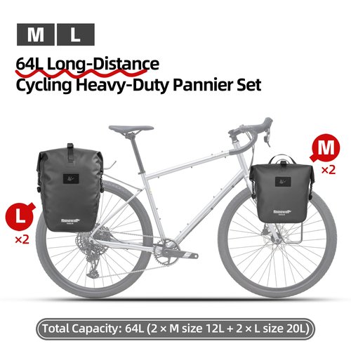 Rhinowalk Bike Pannier Bag 12L Waterproof Bicycle Bag Motor Pannier Backpack Shoulder Bag Laptop Pannier Travel Bag Professional Cycling Accessories (1 PCS)