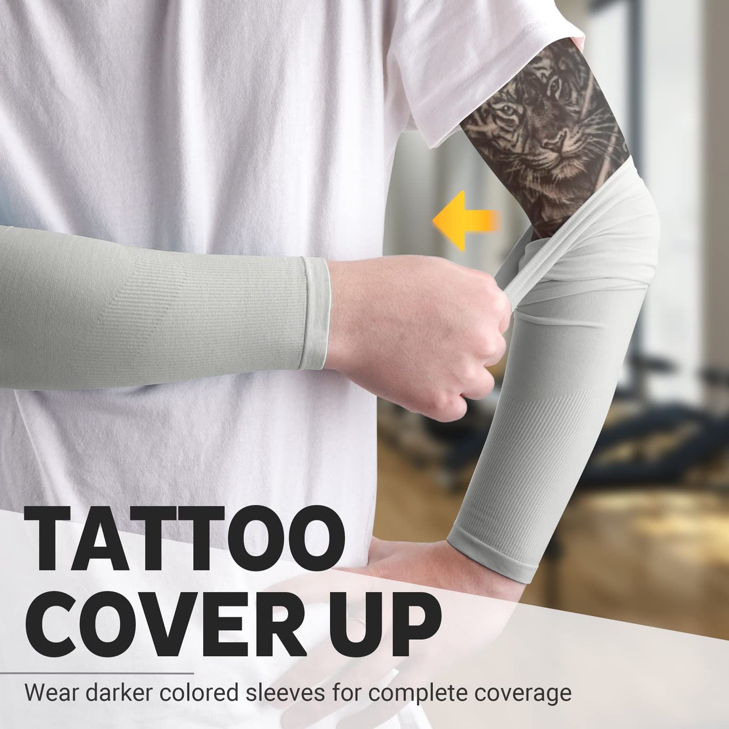 HEGCOIIE 5 Pairs Arm Sleeves for Men & Women, UPF 50+ Sun Protection Sleeves, Cooling UV Sport Arm Sleeves for Running,Golf, Cycling,Baseball (Gray)