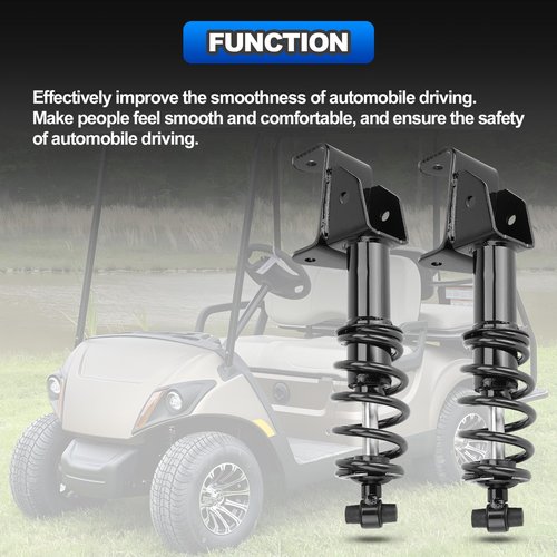 Front Shock Absorbers Heavy Duty with Springs Compatible with 2007-2016 Yamaha Golf Cart Drive G29 Gas & Electric Golf Carts Passenger and Driver Side Replace# JW2-F3390-00-00 JW2-F3350-00（RED）