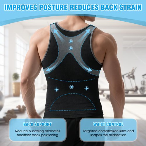 LISEJE Compression Shirt Men Shapewear Slimming Body Shaper Vest Compression Tank Top Undershirt