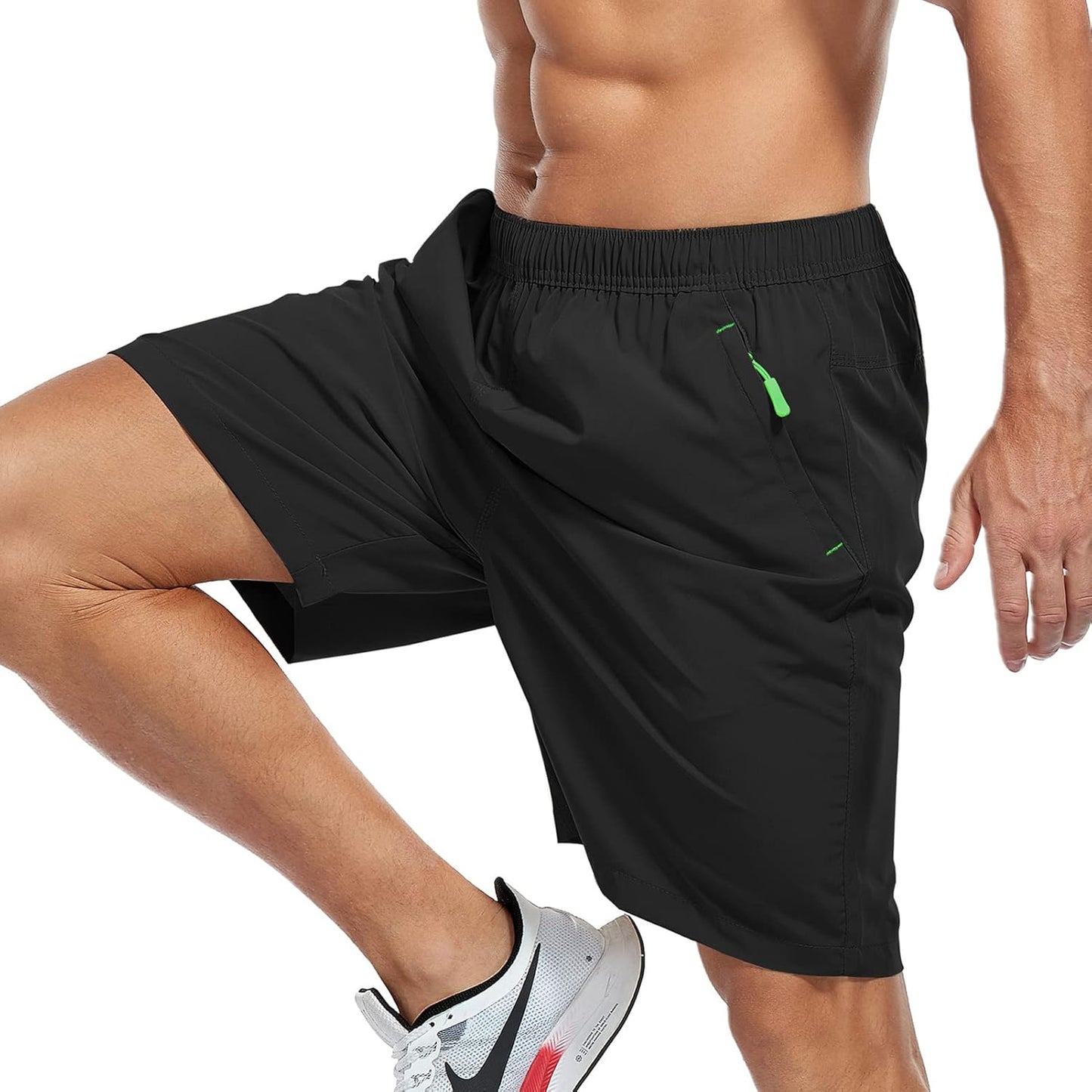 SPOSULEI Men's Athletic Hiking Shorts - Water Resistant, Quick-Dry, Lightweight with Zipper Pockets