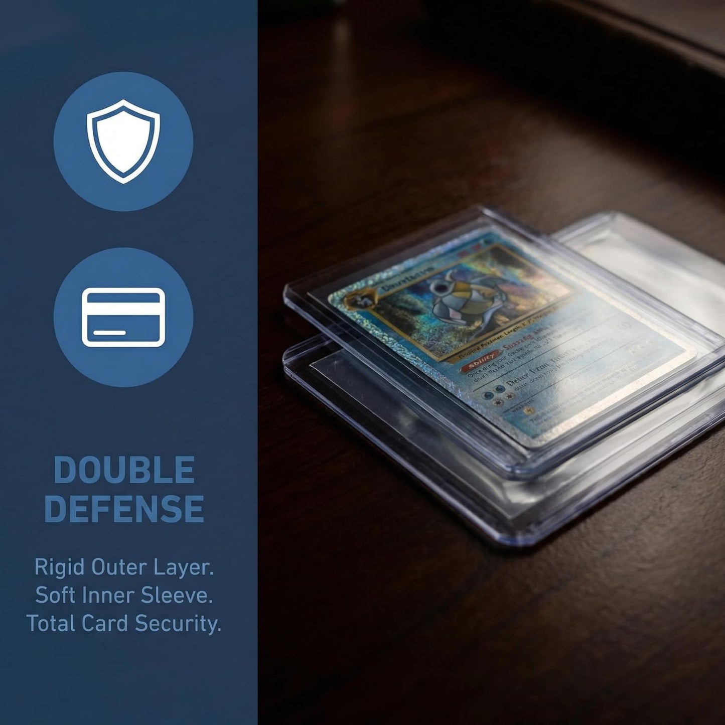 Skiennix 400 Pcs Card Sleeves - Premium Hard & Soft Plastic Trading Card Holders | 3 x 4 Inch Protectors