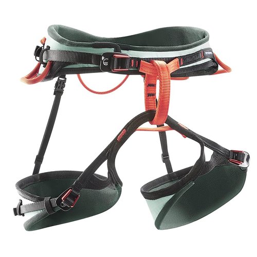 Wild Country Session Women’s Rock Climbing Harness - Adjustable Harness for Sport & Trad Climbing - Aquifer/Orange - Medium