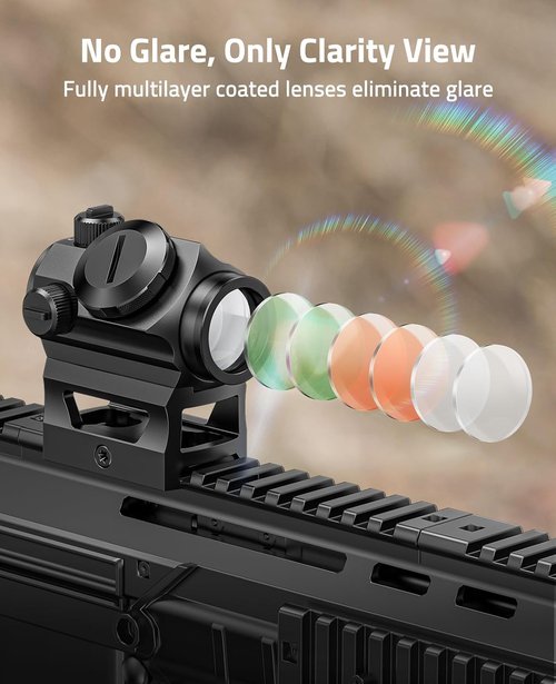 CVLIFE Red/Green Dot Sight - 1x20mm 2MOA Rifle Scope with Motion Awake, IPX7 Waterproof & Shockproof
