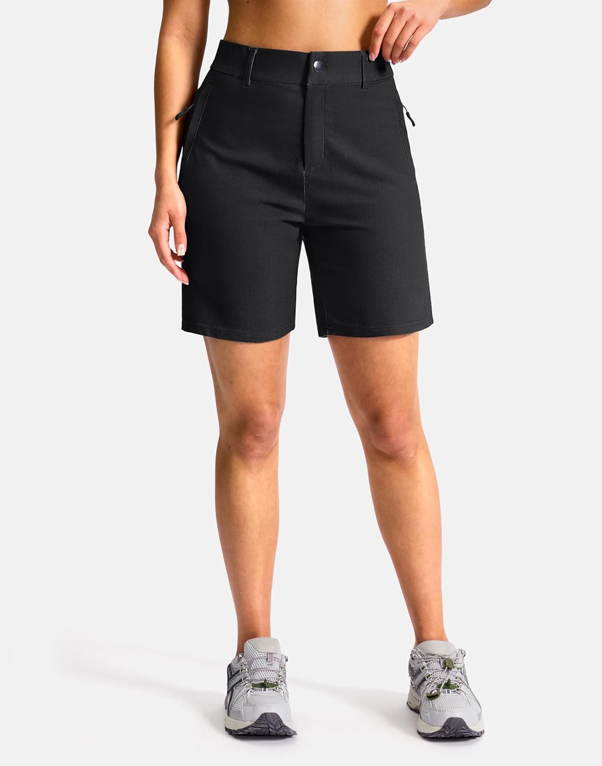 SANTINY Women's Hiking Golf Shorts - Quick Dry Stretch Fabric with 3 Pockets | Casual Summer Wear