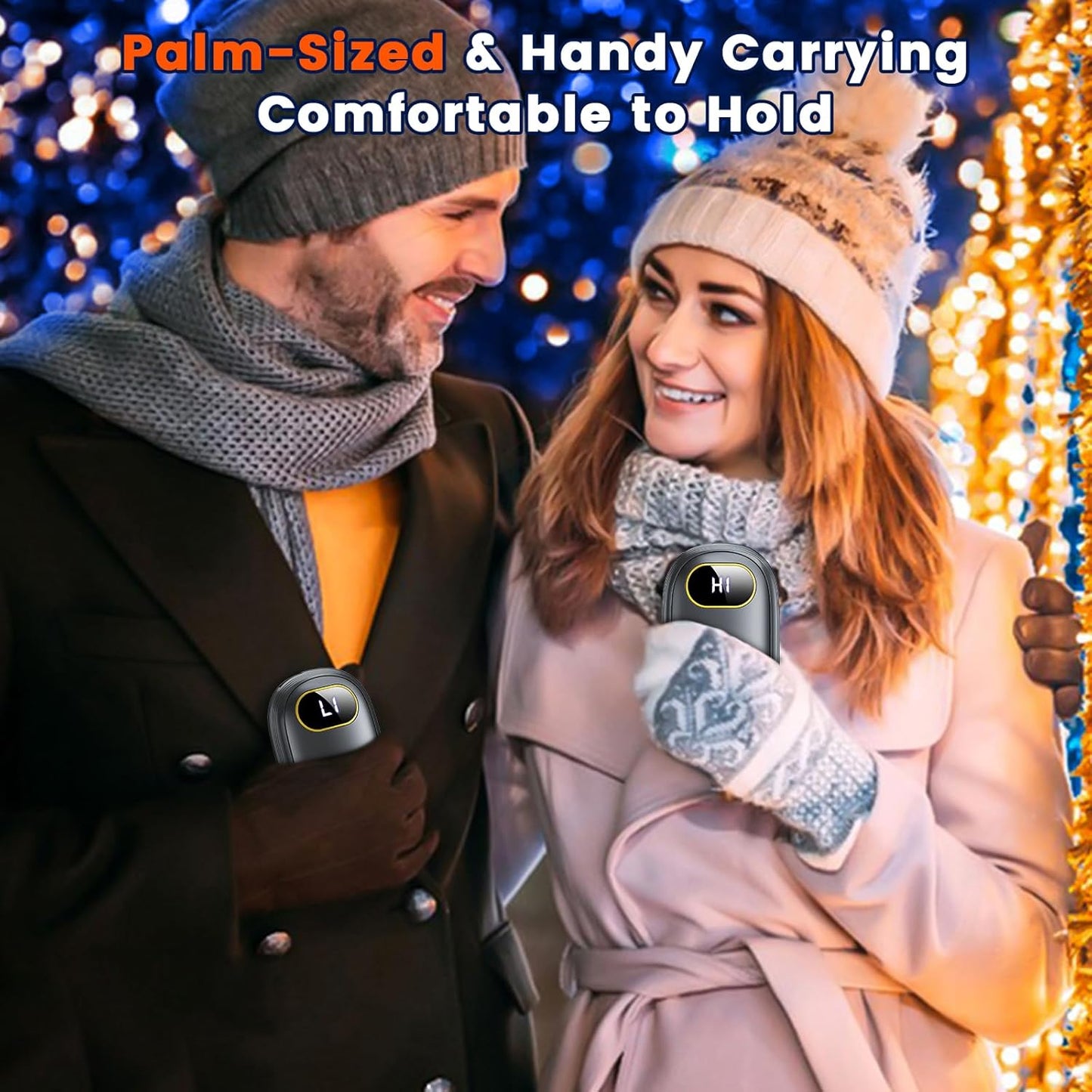 Skiennix Electric Hand Warmers - Rechargeable Dual-Side Heater with LED Display | 17 Hours of Warmth