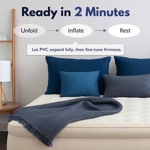King Koil Luxury Queen Size Air Mattress - Built-In High-Speed Pump | Waterproof & Adjustable, 1-Year Warranty