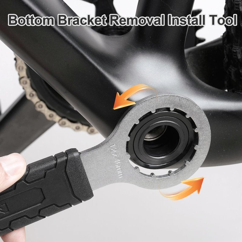 MZYRH Bicycle Bottom Bracket Tool - Bike Bottom Bracket Install Removal Tool Compatible with Shimano Hollowtech II/BB9000, BBR60,FSA MegaEvo (12x46MM)