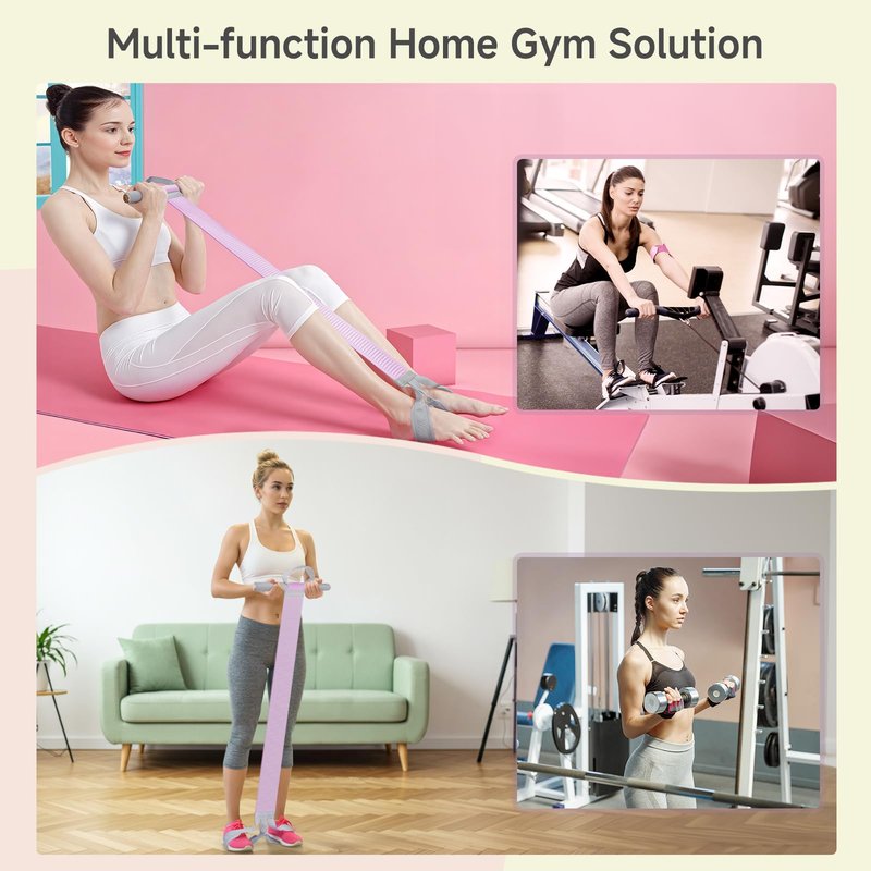 Resistance Band with Handles, VANiGO Elastic Exercise Band Resistance for Working Out 120lb Stretch Band for Exercise at Home Gym Workout Band for Body Stretching Muscle Training-Purple