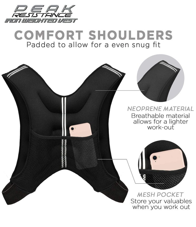 "Aduro Sport Weighted Vest Workout Equipment, 4lbs/6lbs/12lbs/20lbs/25lbs Body Weight Vest for Men, Women, Kids (12 Pounds (5.44 KG))"