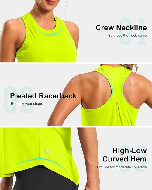 G Gradual Women's Yoga Tank Top - Racerback Sleeveless Athletic Shirt for Gym & Running | Loose Fit