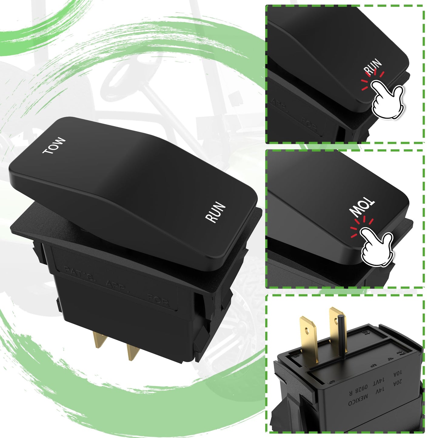 10L0L Golf Cart Tow Run Switch Replacement for Yamaha G29 Electric Golf Cart (Years 2010-2014) OEM JW2-H2727-00 Golf Cart Micro Switch