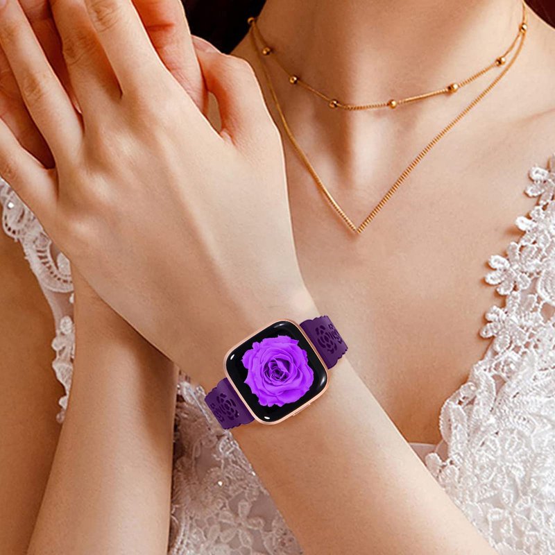Silicone Bands Compatible with Fitbit Versa 4/Versa 3/Sense 2/Sense, Soft Breathable Replacement Adjustable silicone Wristband Sport Strap for Woman Man 401