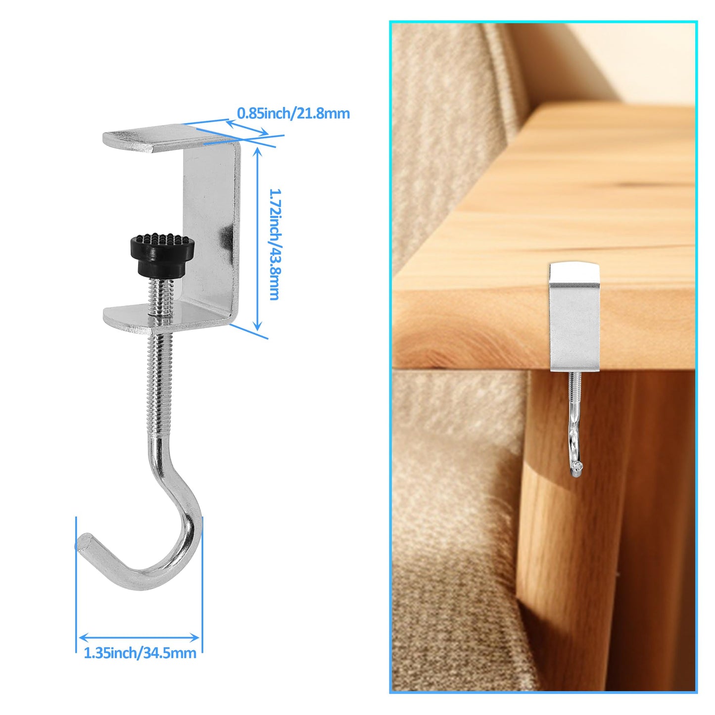 Redunest L Floating Shelf Brackets,4 Pack Heavy Duty L Brackets for Shelves, L 6" X H 4" Black Metal Countertop Support Brackets,Wall Mounting for Wood